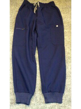 Figs Womens Petite Classic Jogger Scrub Pants Navy XS Polyester Blend